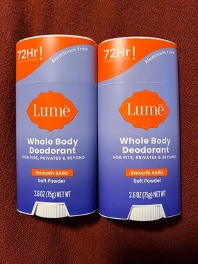 Lumē Whole Body Deodorant Smooth Solid - Soft Powder (2-Pack)